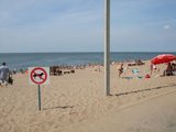 15min nuotr./Apie draudimą poilsiauti su keturkojais informuoja prie pat įėjimo į paplūdimius sustatyti ženklai.