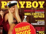 „Reuters“/„Scanpix“ nuotr./„Playboy“ liepos mėnesio viršelis su „pabėgusia nuotaka“ Crystal Harris