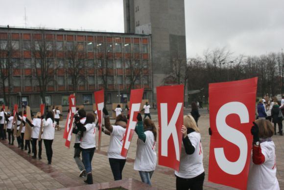 J.Andrijauskaitės nuotr./Studentų surengta akcija.