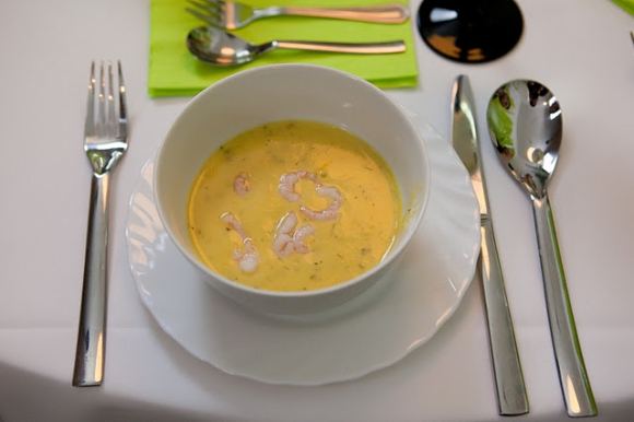 Eduardo Bareikos nuotr./Trinta sūrio sriuba su krevetėmis 