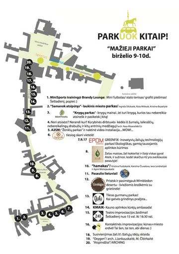 Organizatorių nuotr./„Parkuok kitaip“ žemėlapis