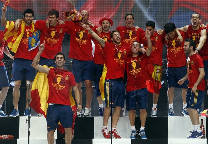 Reuters/Scanpix nuotr./Ispanijos futbolo rinktinės žaidėjai
