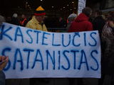 Monikos Baltrušaitytės nuotr./Protestas prieš Romeo Castellucci spektaklį