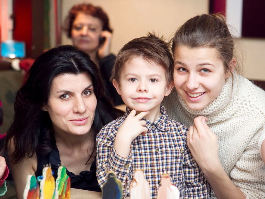 Renata Mikailionytė su dukra Marija ir sūnumi Justu
