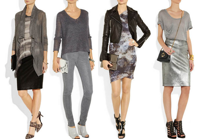 net-a-porter.com nuotr./Trys deriniai ia kairės: Helmut Lang. Deainėje: KAIN. 