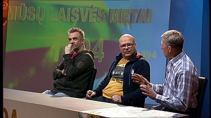 LRT laidos stop kadras/Andrius Mamontovas, Arnoldas Lukoaius ir Artūras Butkevičius