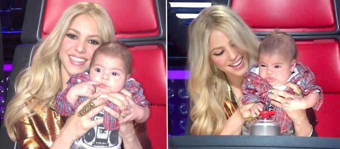 Twitter nuotr./Shakira į The Voice filmavimą atvyko su trijų mėnesių sūneliu Milanu