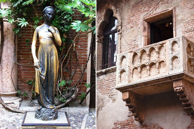 Fotolia nuotr. / Džiuljetos statula ir balkonas Italijoje