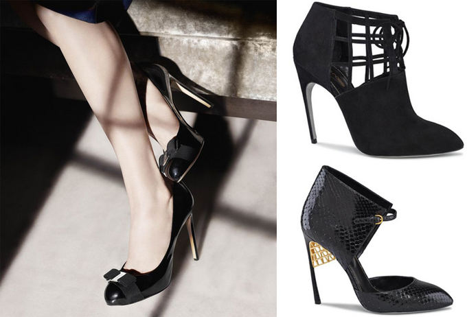 ferragamo.com ir Facebook nuotr. / Kairėje: Salvatore Ferragamo 2013 / 2014 m. rudens reklama; deainėje: Sergio Rossi rudens / žiemos kolekcija.