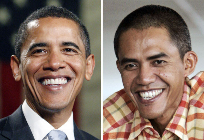 Kairėje: Amerikos prezidentas Barackas Obama; deainėje: fotografas Ilhamas Anasas.