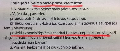 Seimo nario priesaika