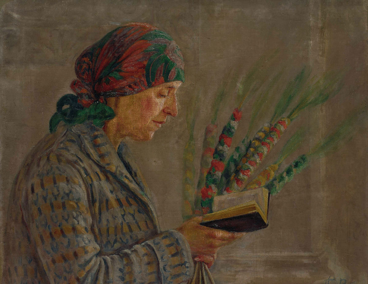 Eugenia Sienkiewicz-Przyałgowska (1891–1966). Moteris su verbomis. Fragmentas. Drobė, aliejus.