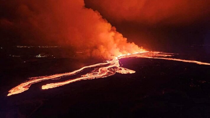 Naujausias ugnikalnio išsiveržimas Islandijos pietvakariuose silpsta