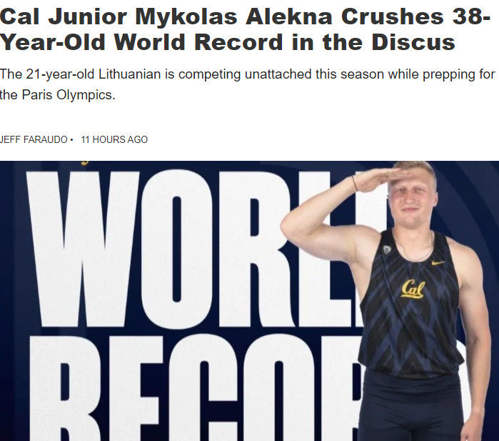 Pasaulio žiniasklaida mirgėjo pranešimais apie Mykolo Aleknos rekordą.