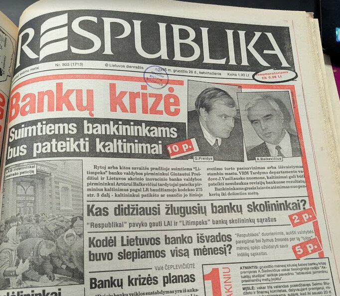 1995 m. „Respublika“/„Respublika“ apie bankų krizę