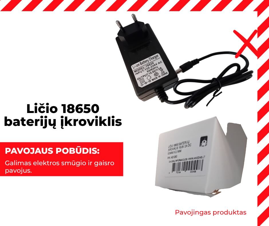 Pirkote šį įkroviklį? Tarnyba ragina nedelsiant jį grąžinti