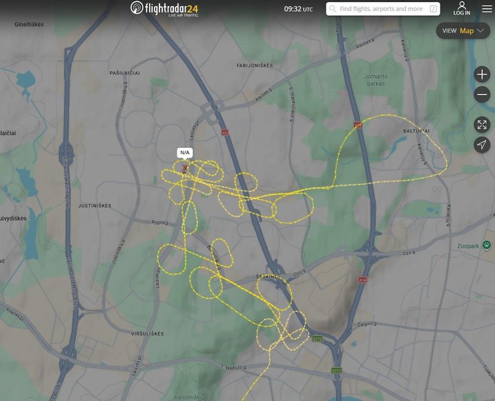 15min nuotr./sraigtasparnio skrydis virš Vilniaus