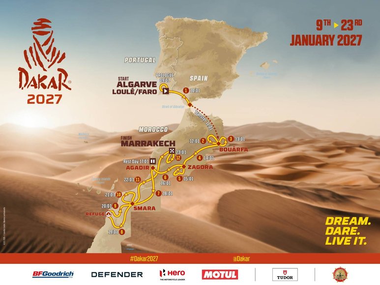 Organizatorių nuotr./Dakaras 2027 m. naujas maršrutas Portugalijoje ir Maroke
