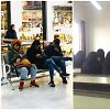 Jauni iraniečiai prekybos centre ir paskaitose