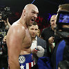 Tysonas Fury ir Tomas Schwarzas bei jų dvikova Las Vegase.