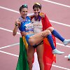 2025 m. pasaulio 35 km sportinio ėjimo čempionė ispanė Maria Perez ir vicečempionė Antonella Palmisano i&scaron; Italijos