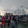 Per audrą Palangoje lenktynėse griuvo tvora, sužeistas žmogus