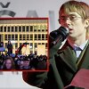 Free Fingos kalba proteste &bdquo;&Scaron;alin rankas nuo laisvo žodžio!&ldquo;