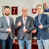 I&scaron; kairės Andrius Palionis, Visvaldas Matijo&scaron;aitis ir Mantas Jurgutis