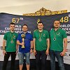 Rinktinė &ndash; Kevinas Kuznecovas, Martynas Limontas, Stasys Steponavičius &ndash; su treneriu Arvydu Mockumi
