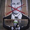Protestas prie&scaron; Jimmy Kimmelio laidos nutraukimą /  / AP