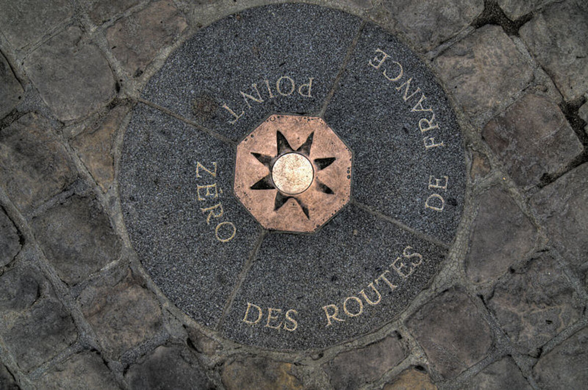 &bdquo;Point z&eacute;ro des routes de France&ldquo;