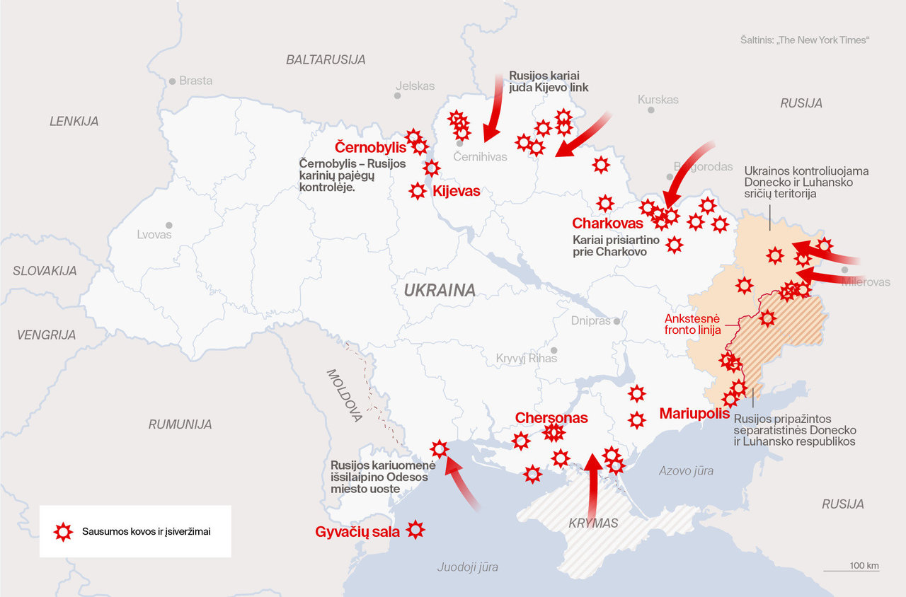 Ekspertai: Rusija karinėmis priemonėmis Kijeve siekia politinių tikslų, kitur – teritorijos