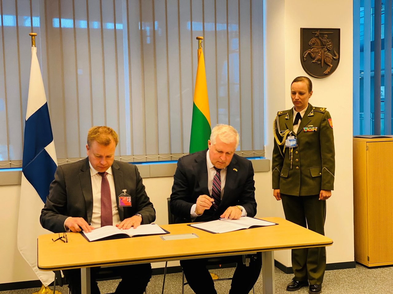Su Suomija pasirašytas ketinimų susitarimas dėl dviejų patrulinių laivų įsigijimo