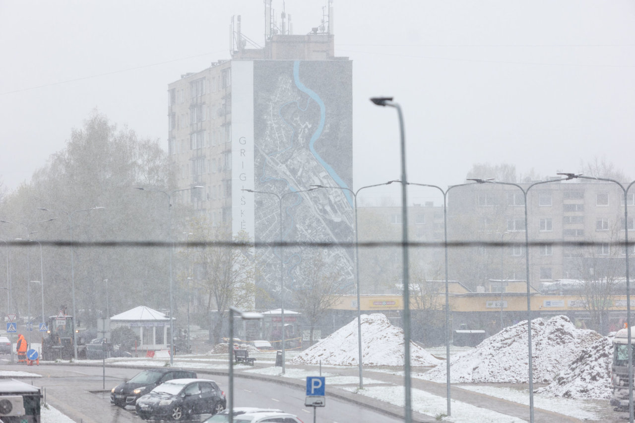 Žiema nepasiduoda: rytinėje ir šiaurės Lietuvoje vėl balta, Vilniuje gali tekti barstyti gatves