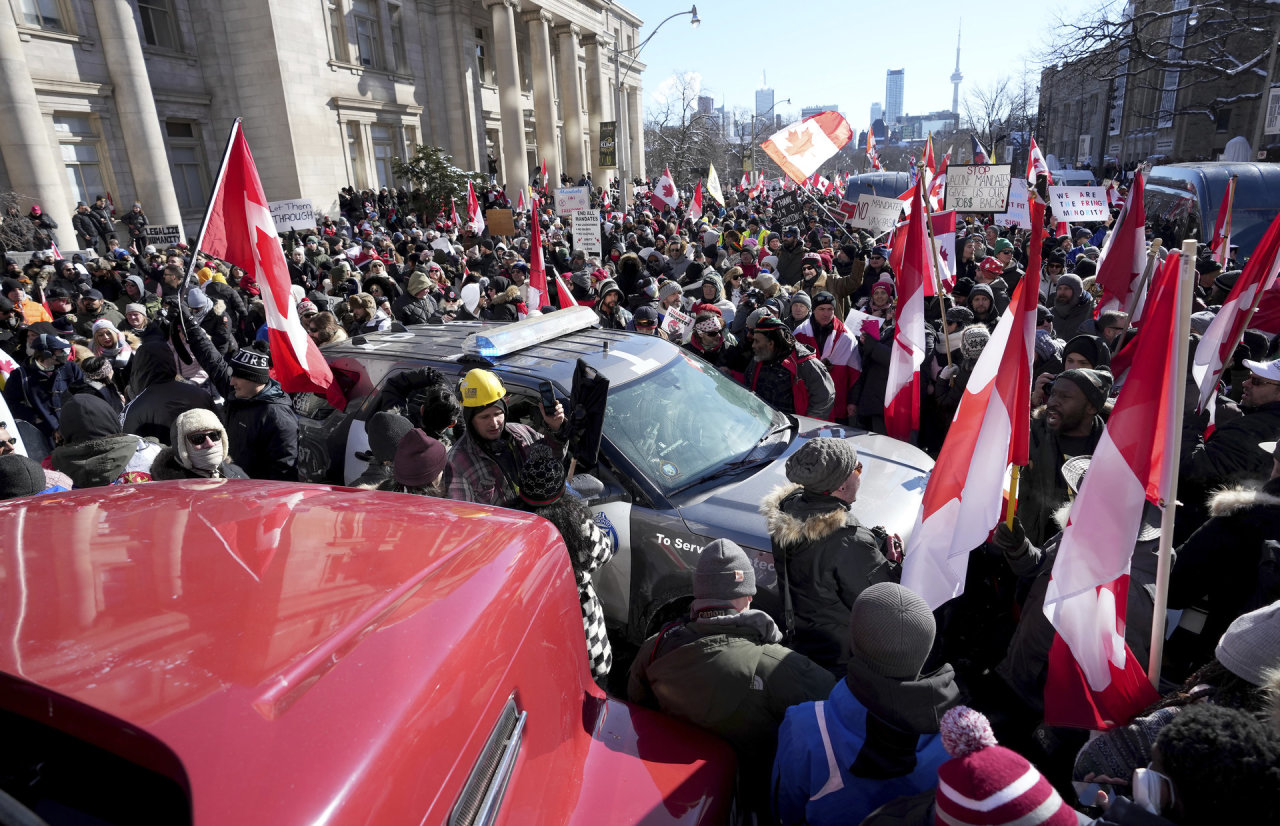 Šeštadienį protestuotojai vėl patraukė į Kanados sostinę