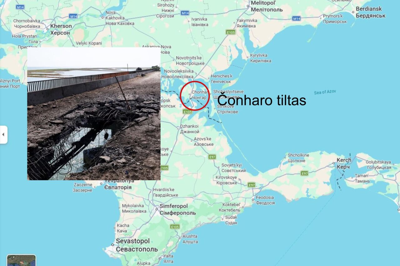 Dar kartą smogė tiltui į Krymą: puolė bent 20 dronų