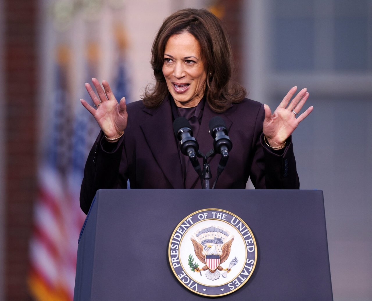 Kamala Harris: „Žmonės mano, kad žengiame į tamsų laikotarpį, tikiuosi, taip nėra“