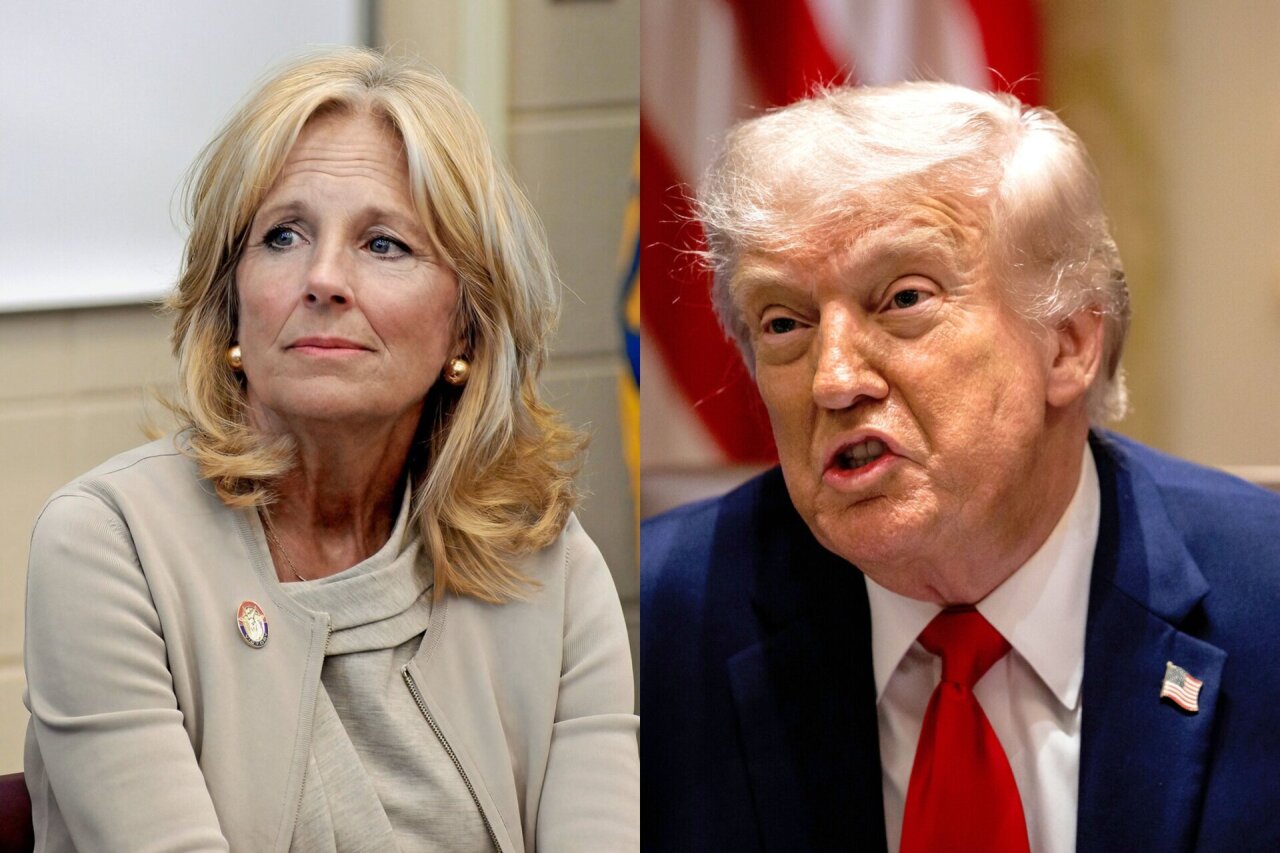 Trumpas kirto Jill Biden, kuri i&scaron;sigando savo vyro &bdquo;insulto&ldquo;