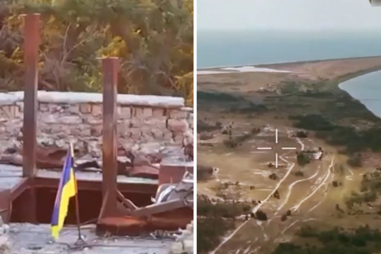 Ukrainos vėliava buvo numesta i&scaron; drono: paai&scaron;kino, kas vyksta Kinburno nerijoje