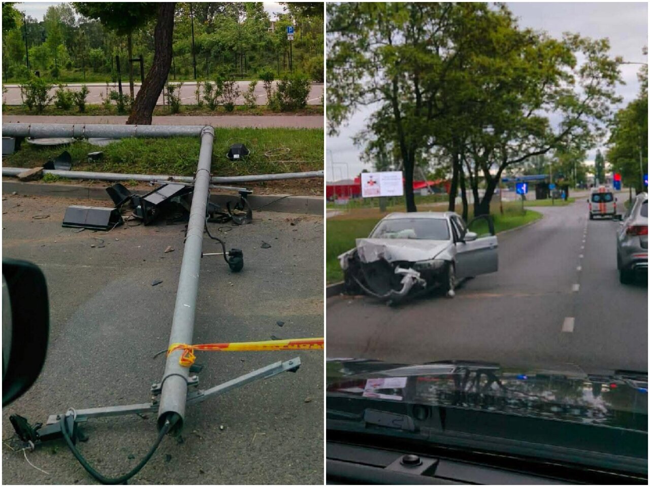BMW Vilniuje &bdquo;suraitė stulpus, kaip makaronus&ldquo;, kaltininkas &ndash; girtas, kaip pėdas