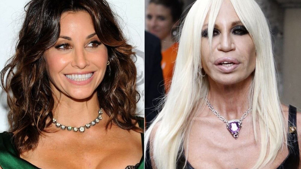 Gina Gershon ir Donatella Versace