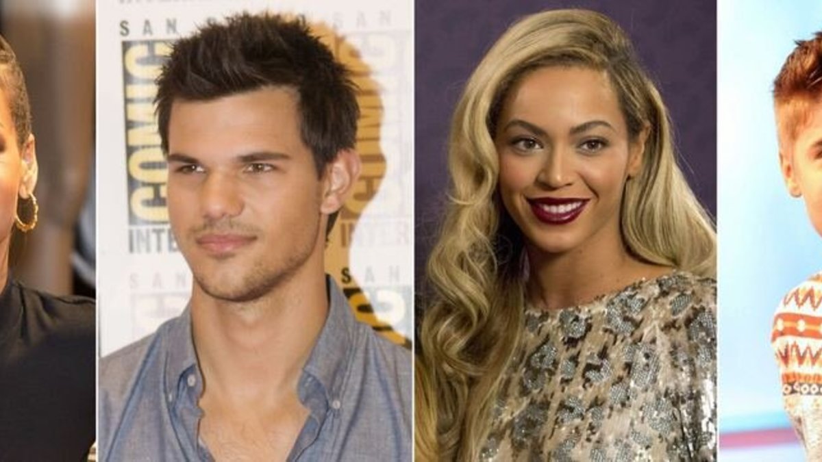 Rihanna, Tayloras Lautneris, Beyonce ir Justinas Bieberis