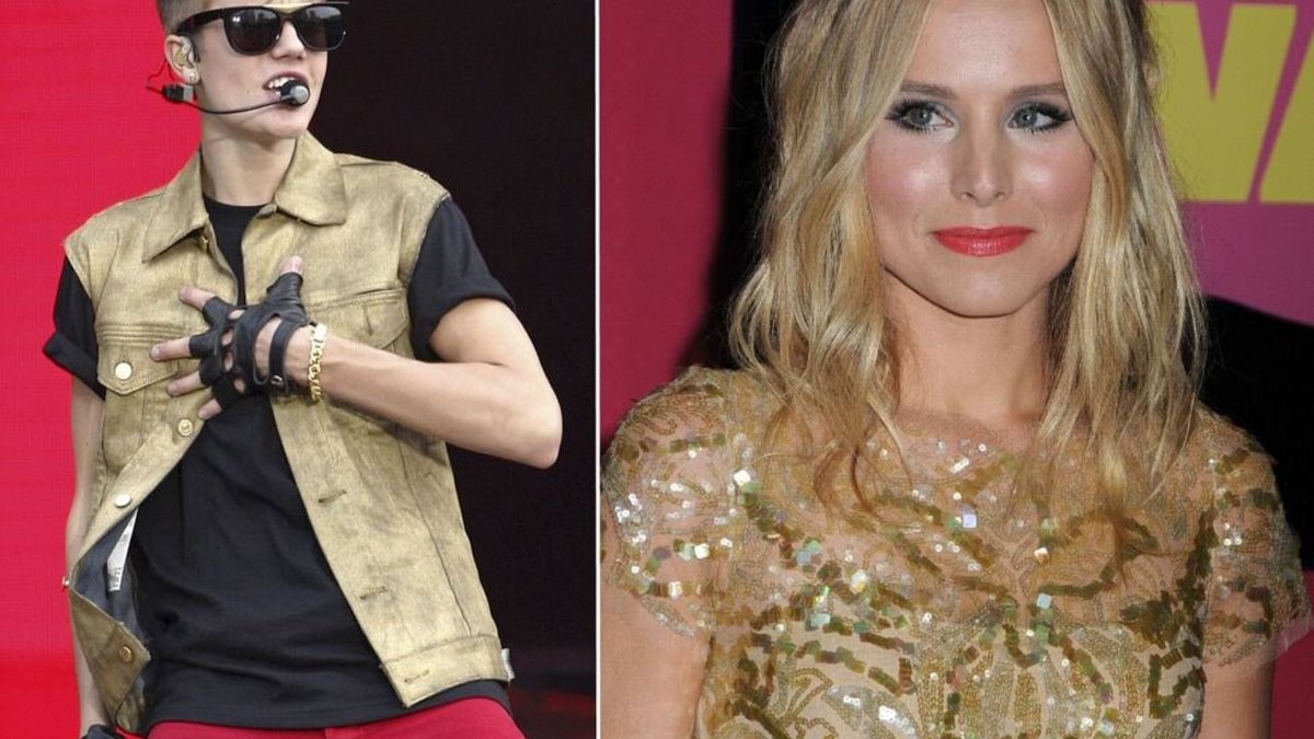 Justinas Bieberis ir Kristen Bell