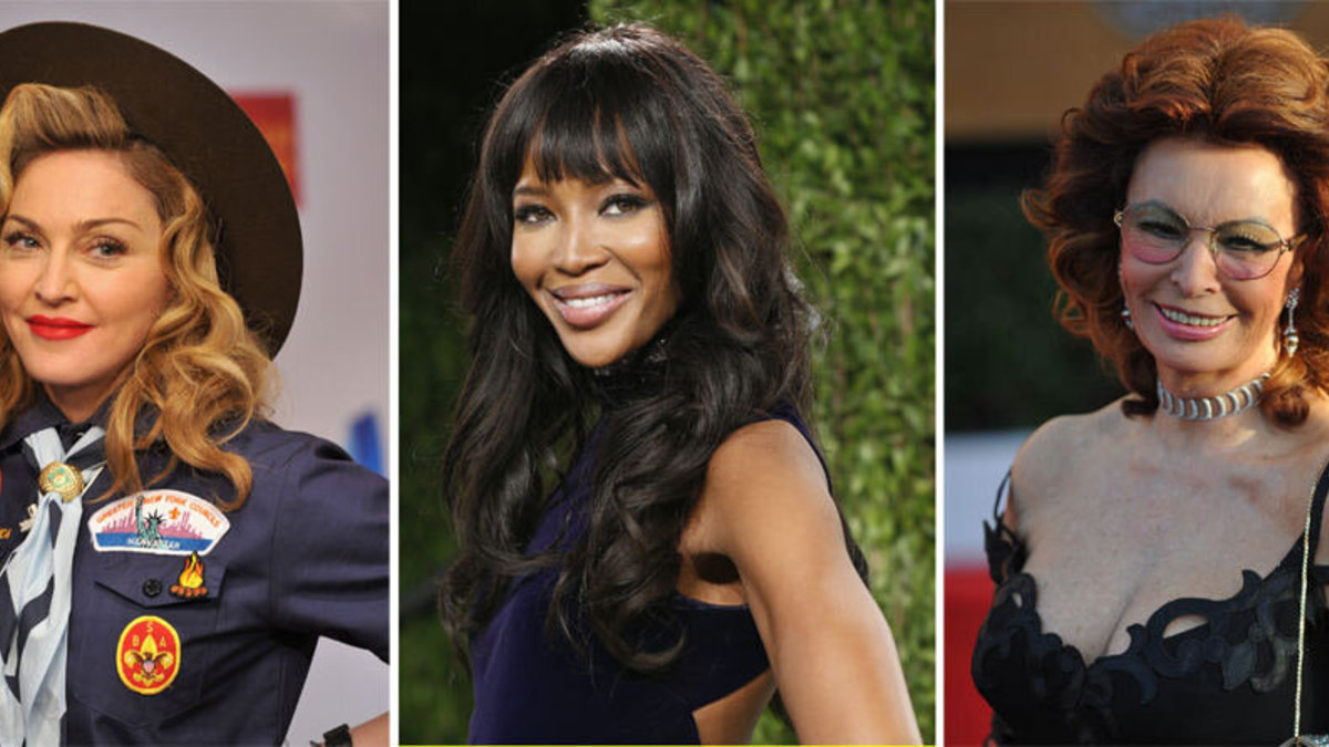 Iš kairės: Madonna, Naomi Campbell ir Sophia Lauren