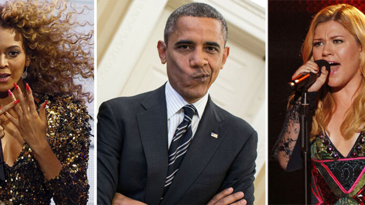 Beyonce (kairėje) ir Kelly Clarkson dainuos prezidentui Barackui Obamai