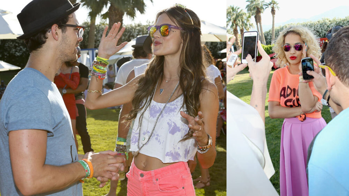 „Coachella“ festivalyje galima išvysti daugybę įžymybių. Iš kairės: supermodelis, apatinio trikotažo „Victoria‘s Secret“ veidas Alessandra Ambrosio. Dešinėje: dainininkė Rita Ora. 