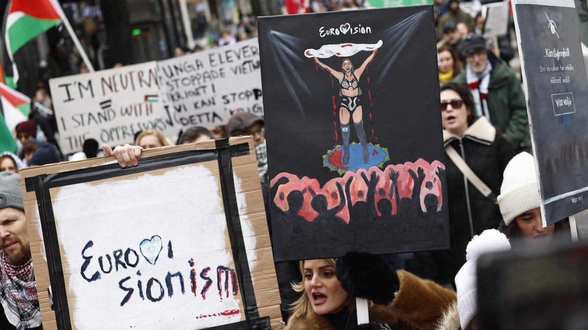 Protestai dėl „Eurovizijos“ / AFP/„Scanpix“ nuotr.