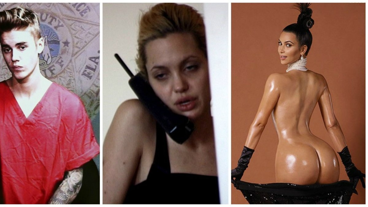 Justinas Bieberis, Angelina Jolie ir Kim Kardashian