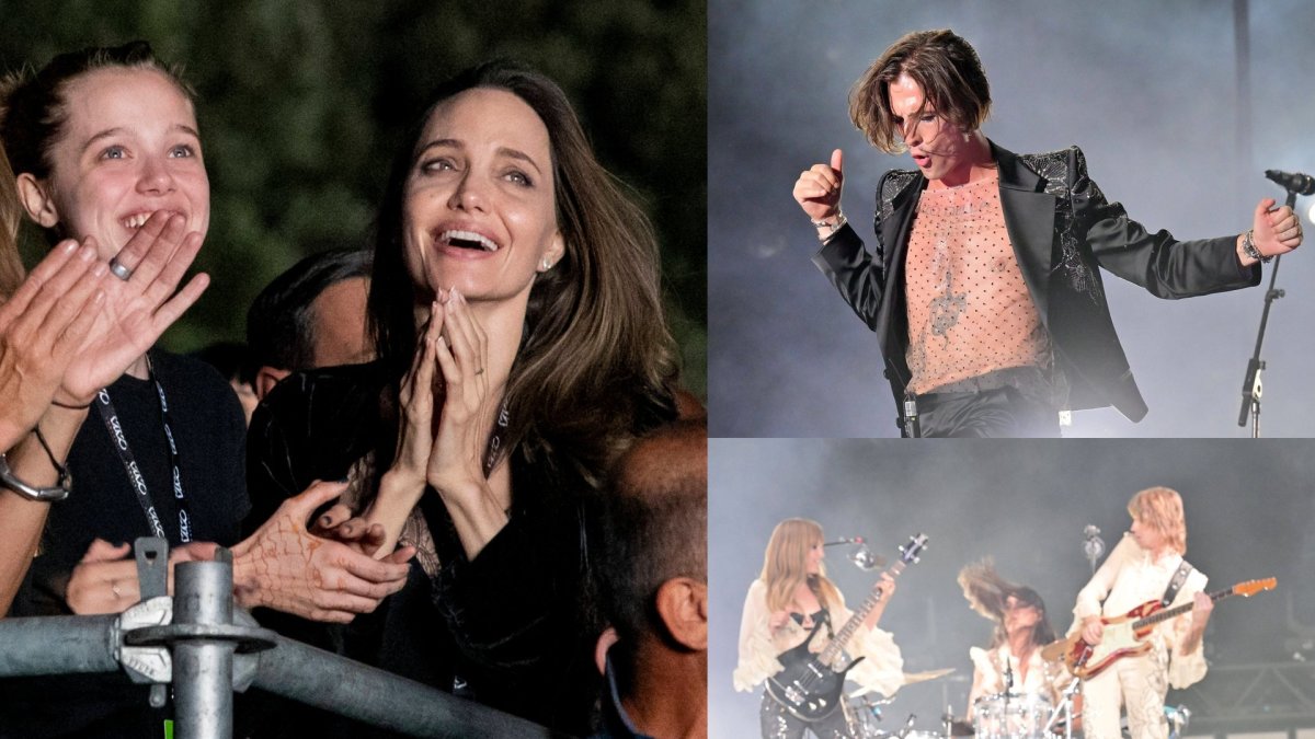 Angelina Jolie ir dukra Shilo „Måneskin“ koncerte / „Scanpix“ nuotr.