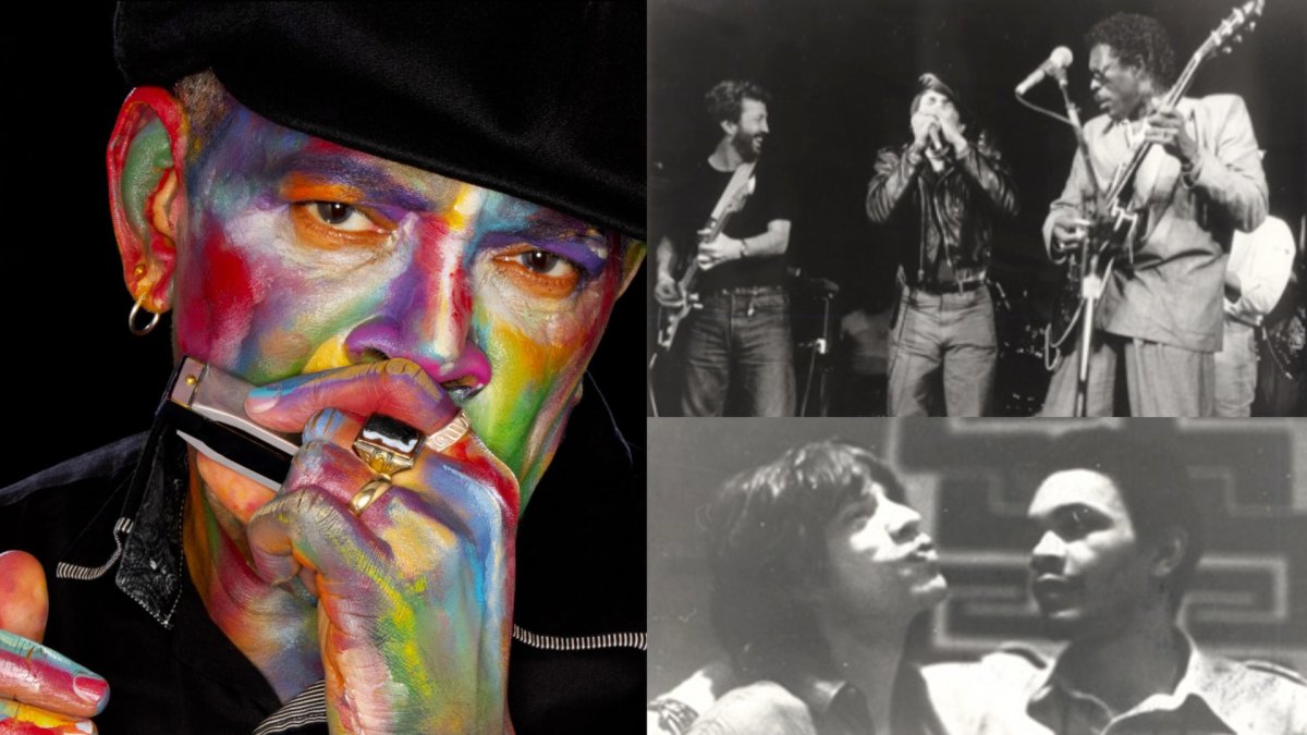 Sugar Blue ir Mick Jagger bei Sugar Blue, Eric Clapton ir Buddy Guy / GM gyvai nuotr.